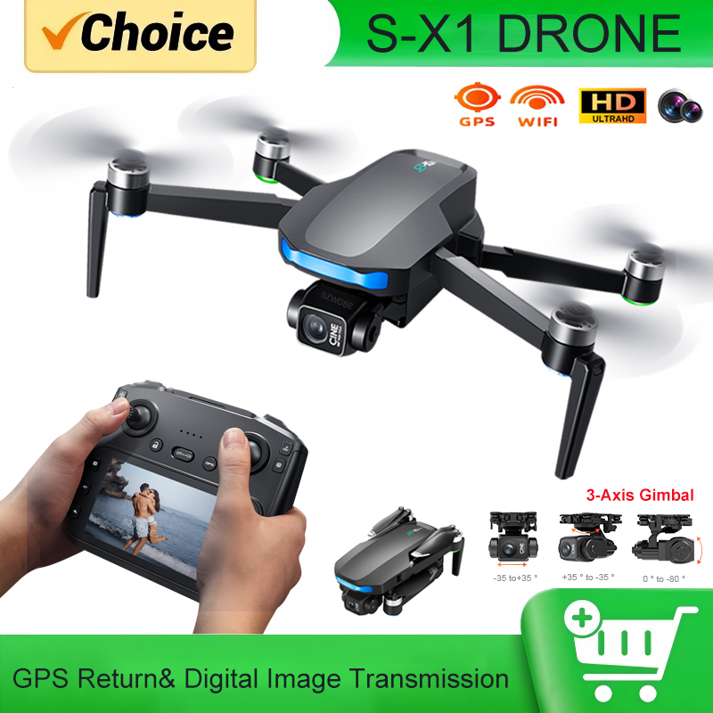 Drone Gimbal 3 Axis - S-X1 MAX GPS Drone with 3-Axis