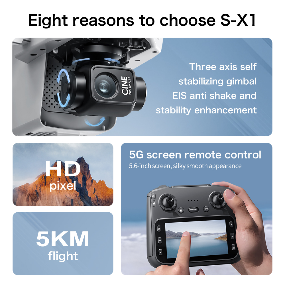 Original S-X1 GPS Foldable RC  - огляд і ціна Drone Gimbal 3 Axis